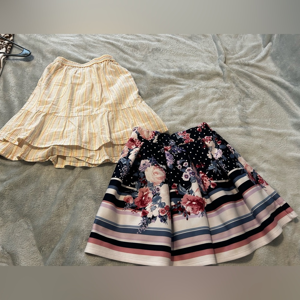 Floral and Striped Women's Skirt